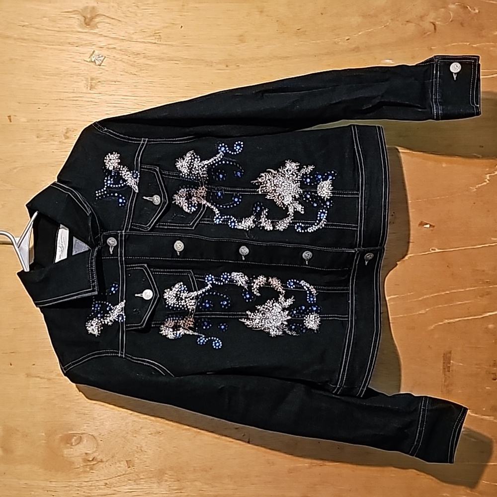 LaBellum by Hillary Scott Embellished Denim Jacket- medium NWT